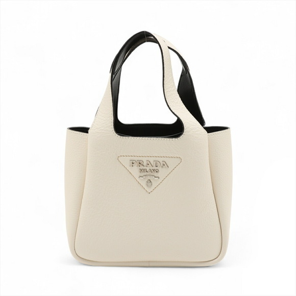 Prada Handbags - Prada Vitello Dino Leather Handbag White
